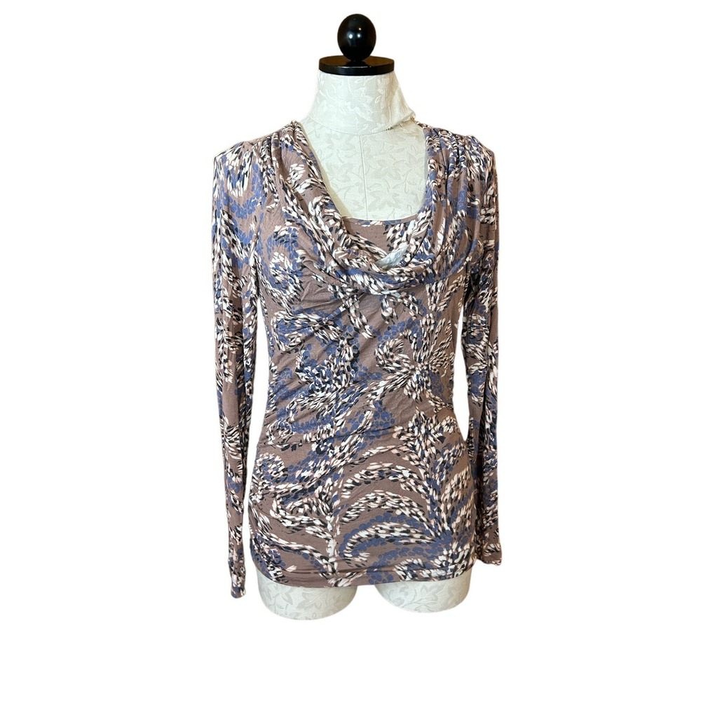CAbi Women's Size XS Lola Style Cowl Draped Neck Top Blouse Ruched Floral
